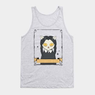 Wednesday Addams Funny Cat Tank Top